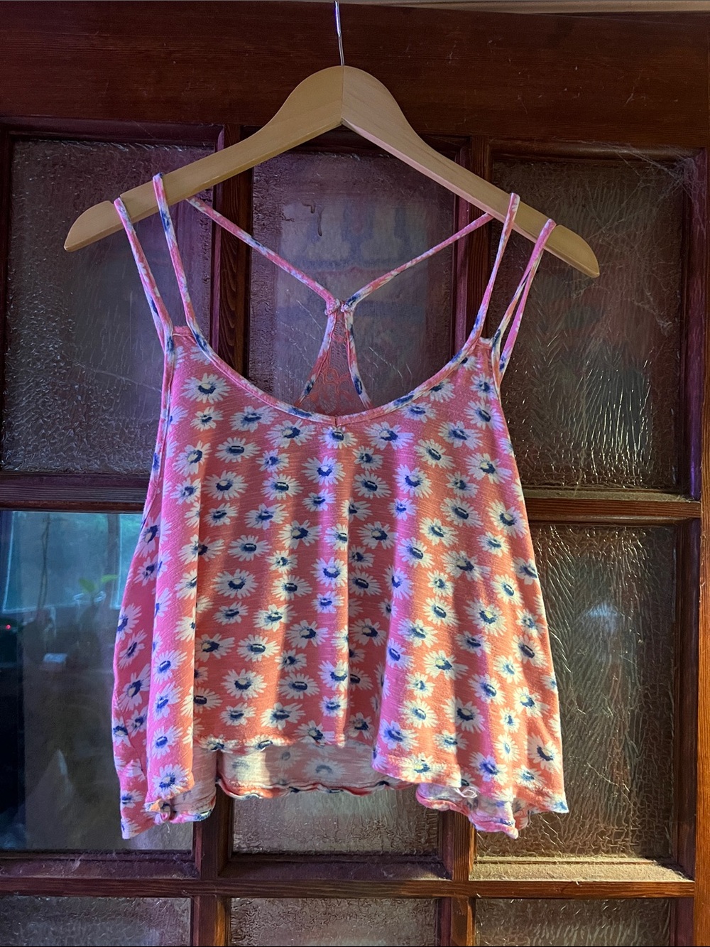 Rue21 Pink Floral Double Strap Daisy Print Cami